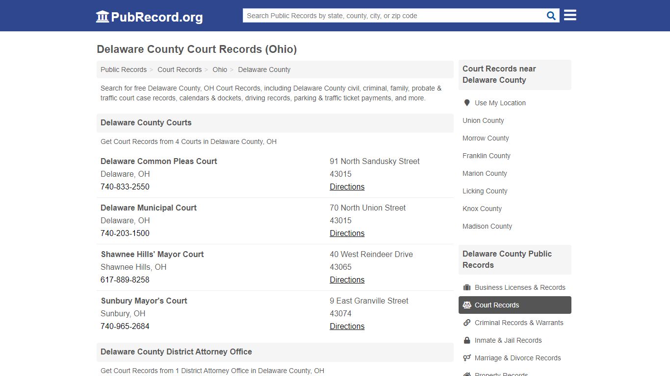 Free Delaware County Court Records (Ohio Court Records)