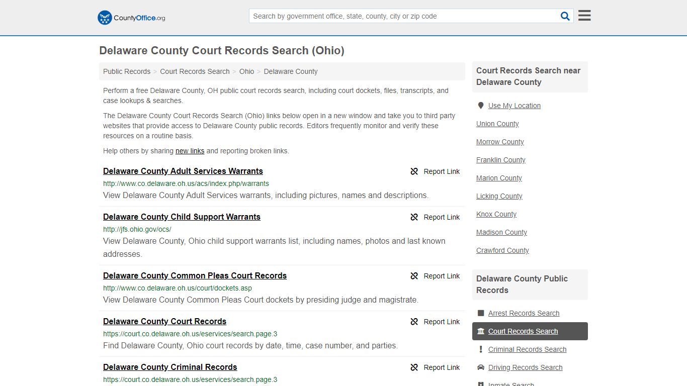 Court Records Search - Delaware County, OH (Adoptions ...